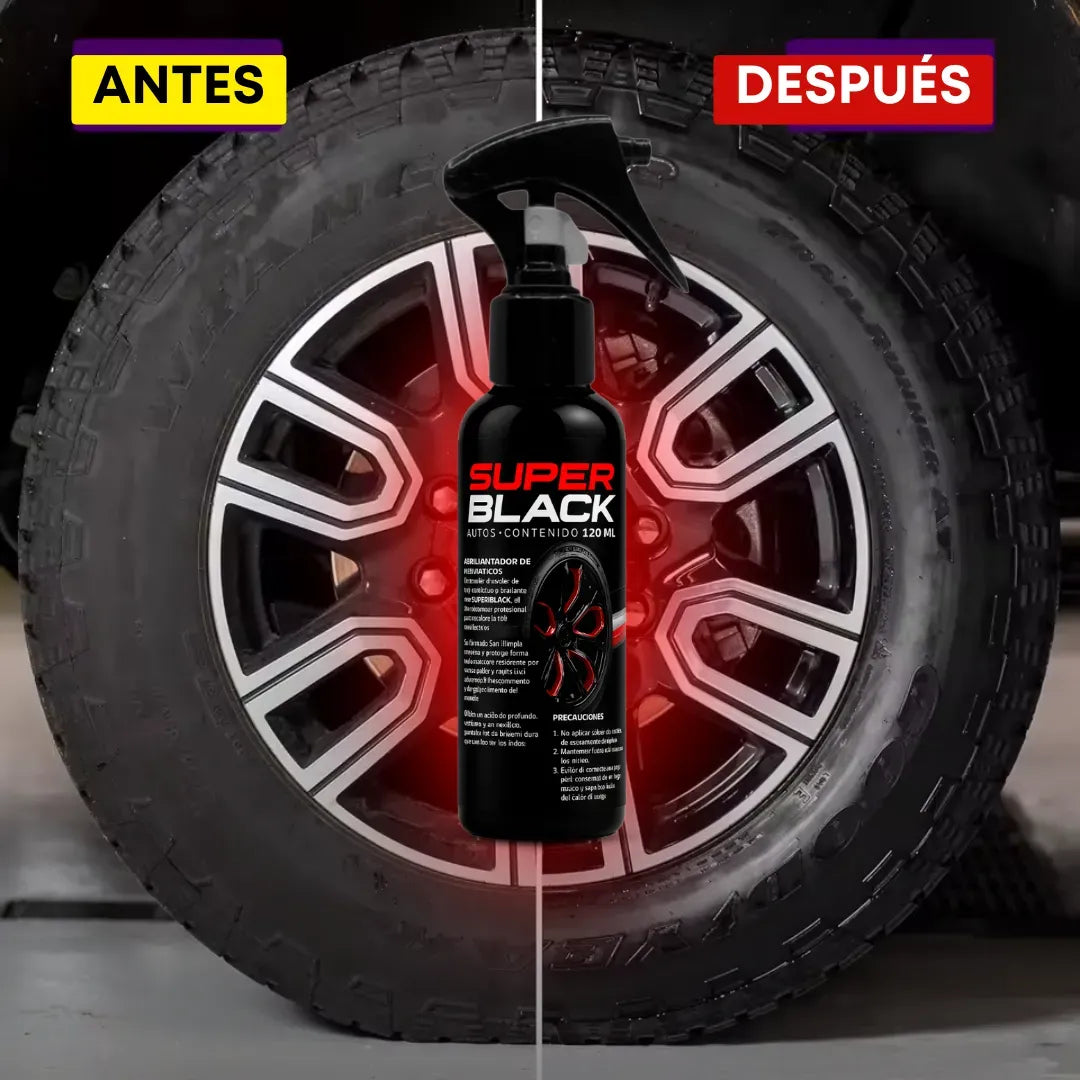 Super Black® Brillador de llantas original -500 ml Protección rayos UV