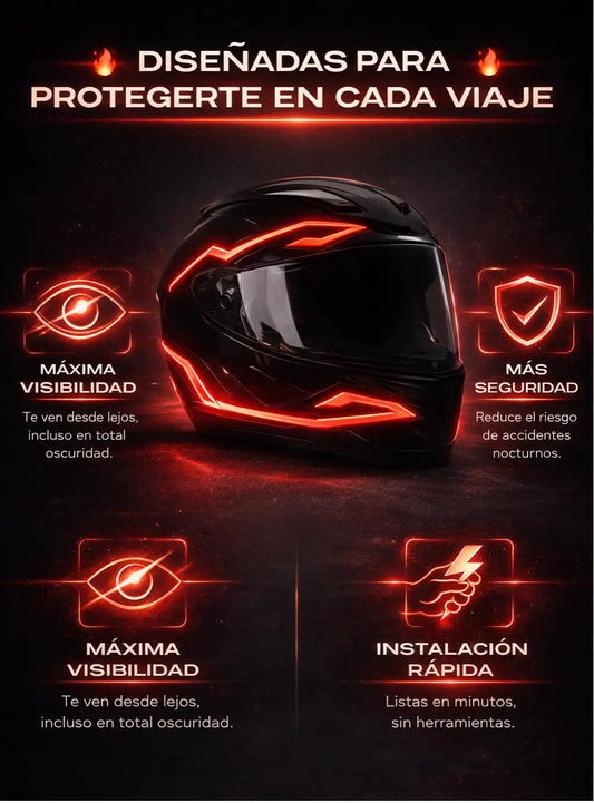 Tiras LED para Casco Con Efectos Dinámicos- Vision Pro™