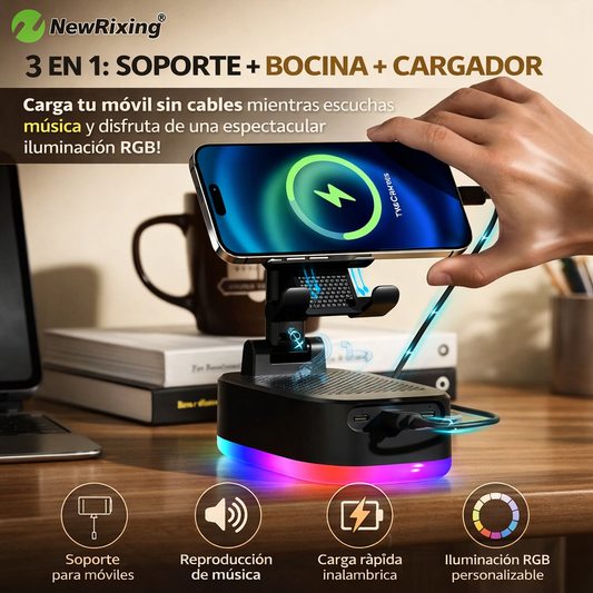 Newrixing 360° Audiopro® | Base con parlante incluido 5 en 1