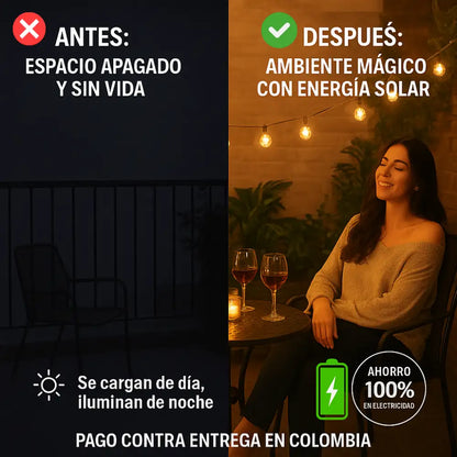 VitaLuz® Guirnaldas LED Solares -Decora e ilumina ¡cero consumo eléctrico!