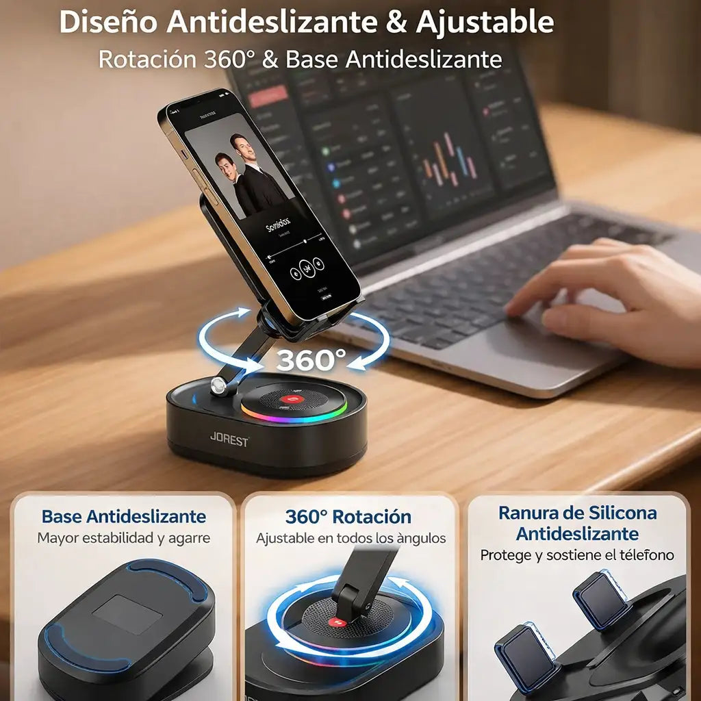 Newrixing 360° Audiopro® | Base con parlante incluido 5 en 1