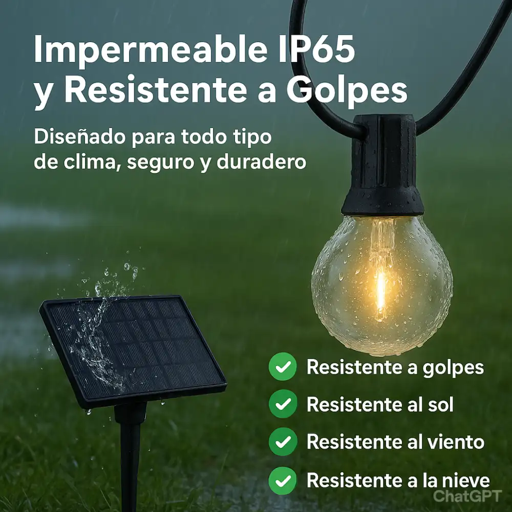 VitaLuz® Guirnaldas LED Solares -Decora e ilumina ¡cero consumo eléctrico!