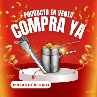 Olla Freidora De Acero Inoxidable + Cesta Coladora