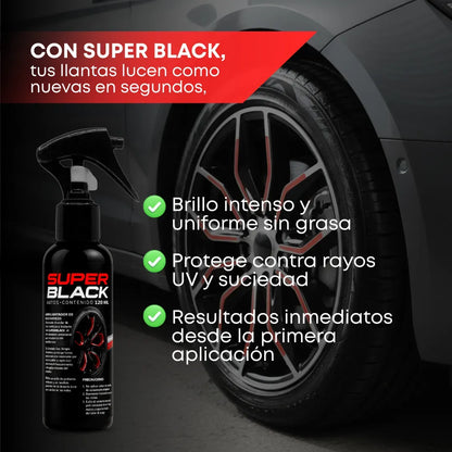 Super Black® Brillador de llantas original -500 ml Protección rayos UV